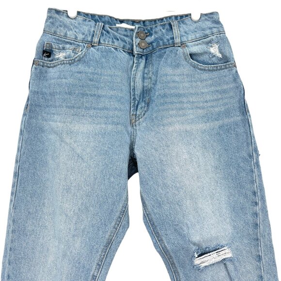 Kancan Women's Distressed High Rise Ankle Leg Blue Denim Jeans Size 7/27 - Picture 3 of 10